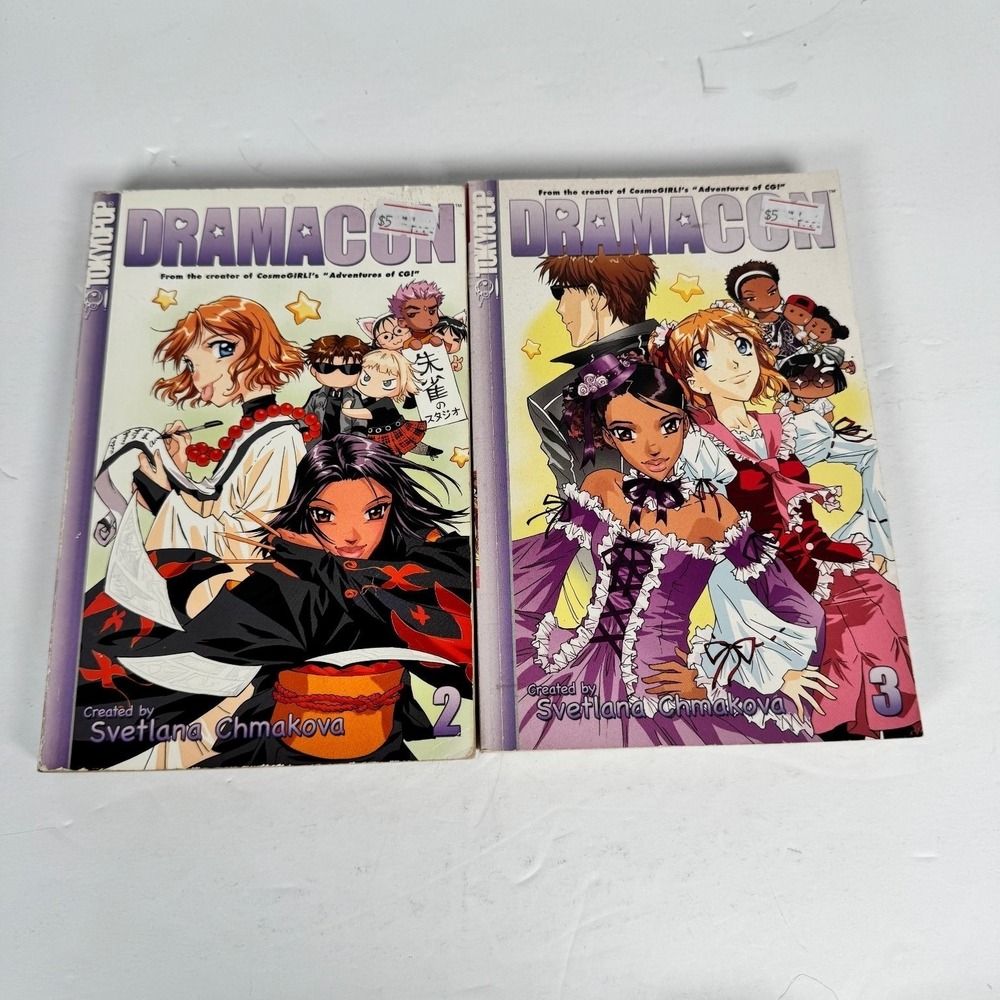 Dramacon Vol 2 & 3 Svetlana Chmakova 2006 2007 First Printing TOKYOPOP Manga Set
